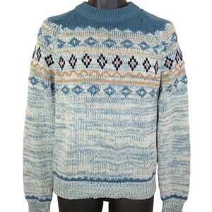 Sigallo Ski Sweater Vintage 70s Nordic Winter Pattern Geometric Mens Size Small